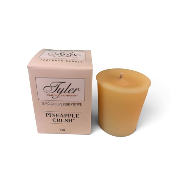 Pineapple Crush votive candle with its box