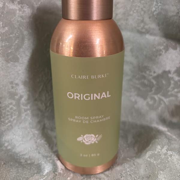 Claire Burke Original room spray bottle with a copper cap