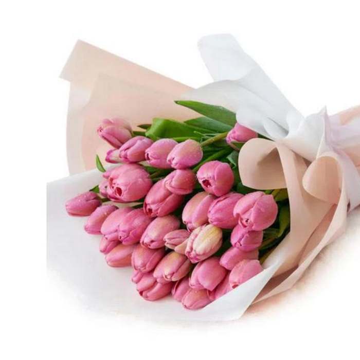 50 Stem Handwrapped Tulips