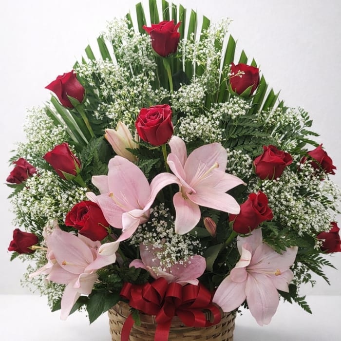 Blushing love basket