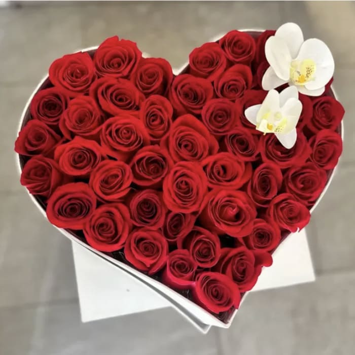 Luxe Heart Arrangement - Red