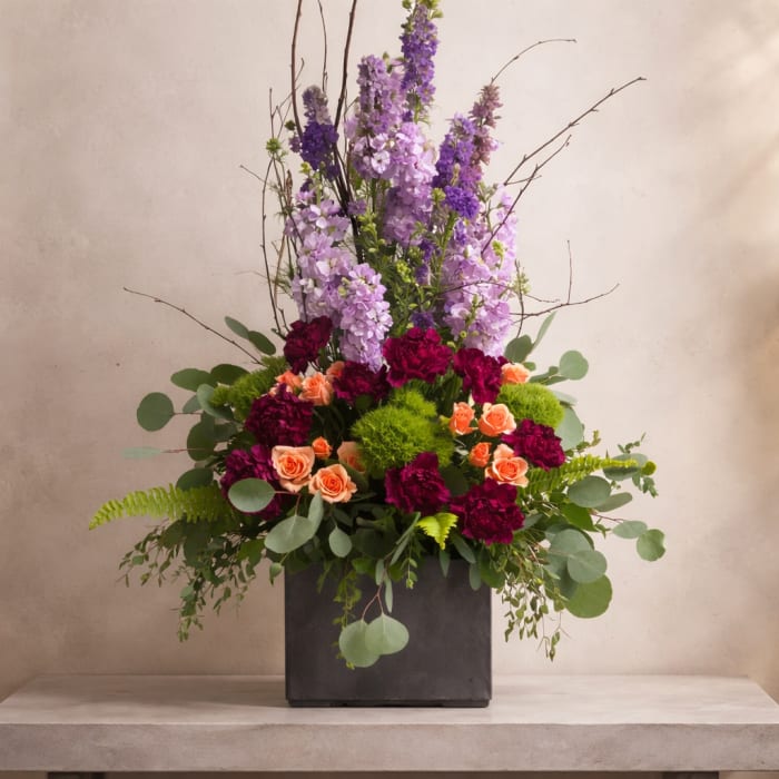 colorful arrangement in a container