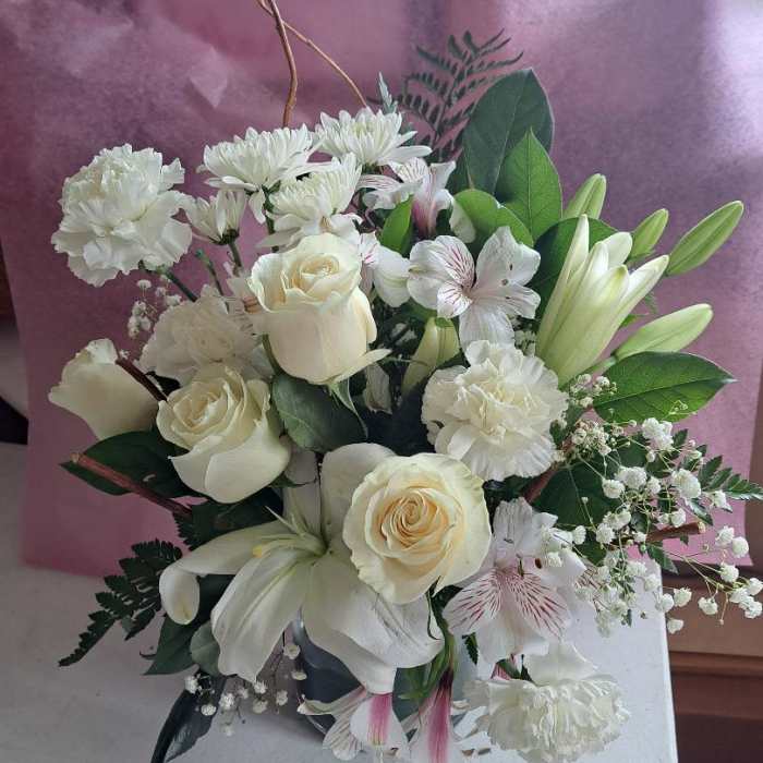 white velvet bouquet