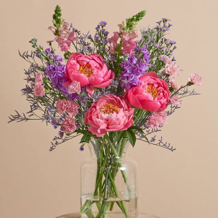 Bring peonies arrangement
