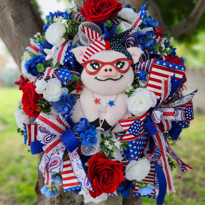 4th of July Rosie Door Wreath
