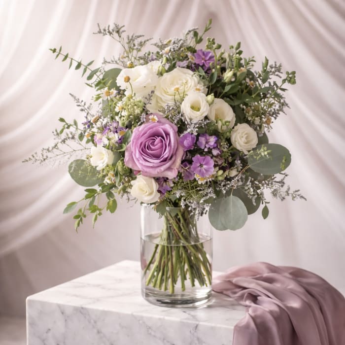 Spray of purple and white dreammy flower