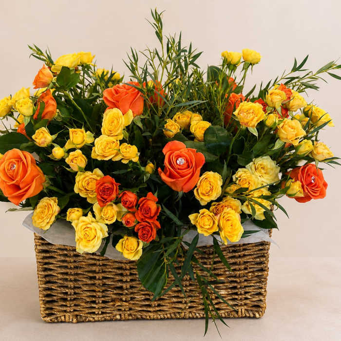 Sunset Garden Basket – by Romina’s Flowers