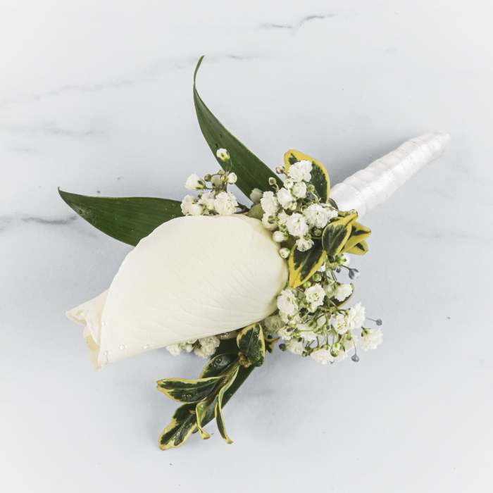 White Rose Boutonnière by BloomNation™