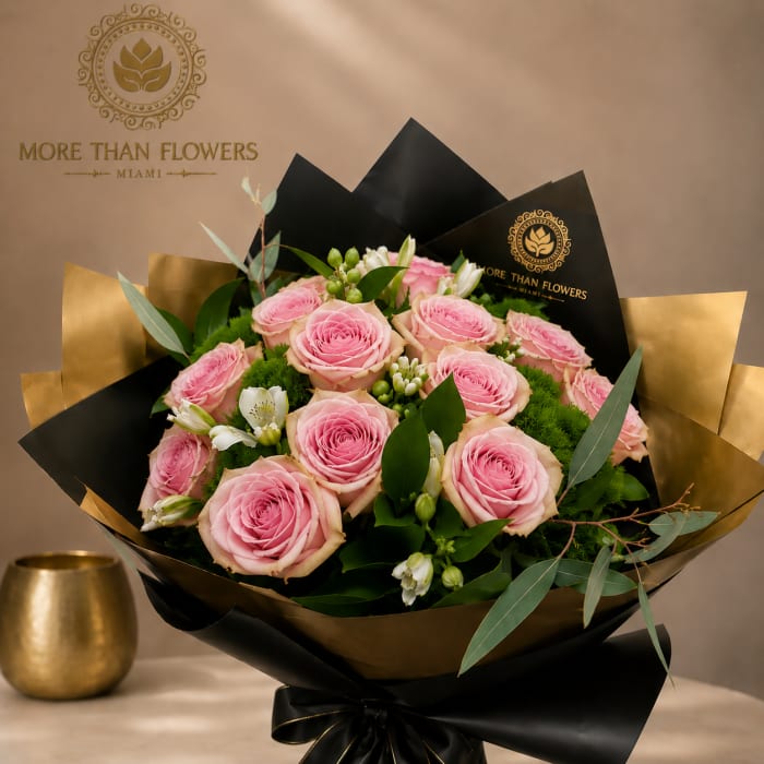 1 Dozen Handheld Bouquet - Blush