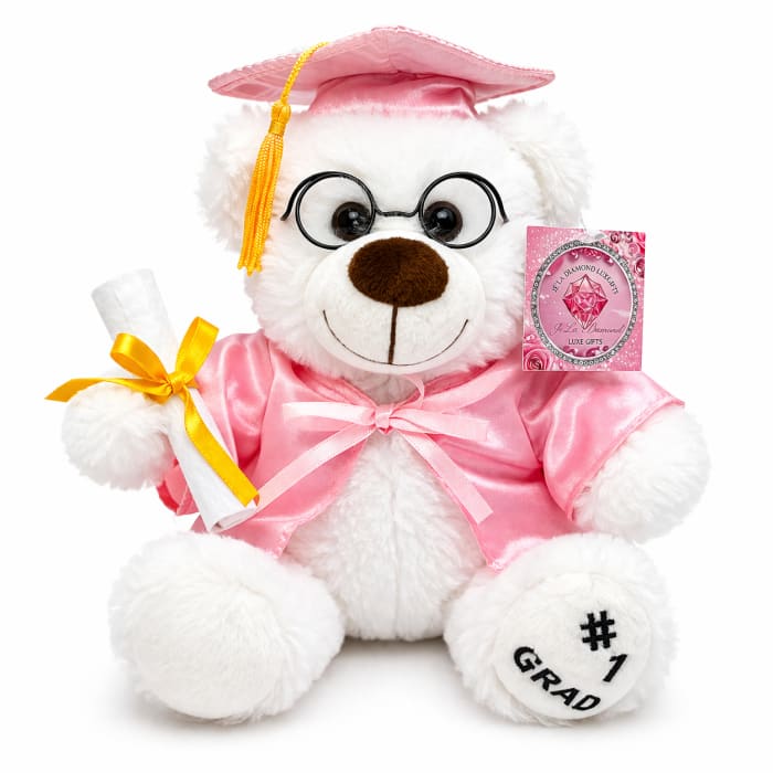 Pink Scholar Graduation Teddy Bear – Je’La Diamond Luxe Gifts
