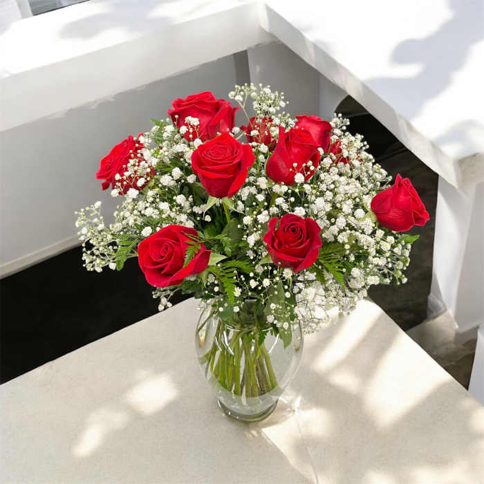Classic Red Rose Arrangement