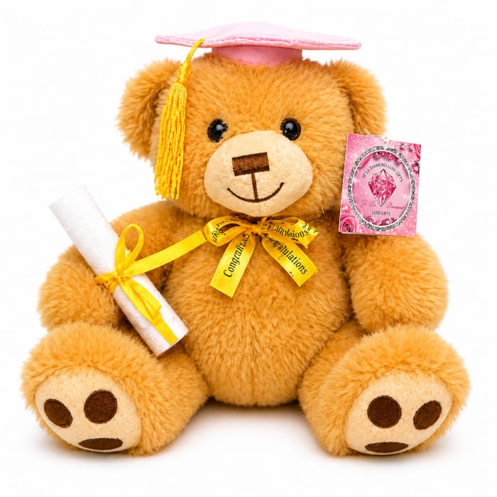 Pink Graduation Teddy Bear – Je’La Diamond Luxe Gifts