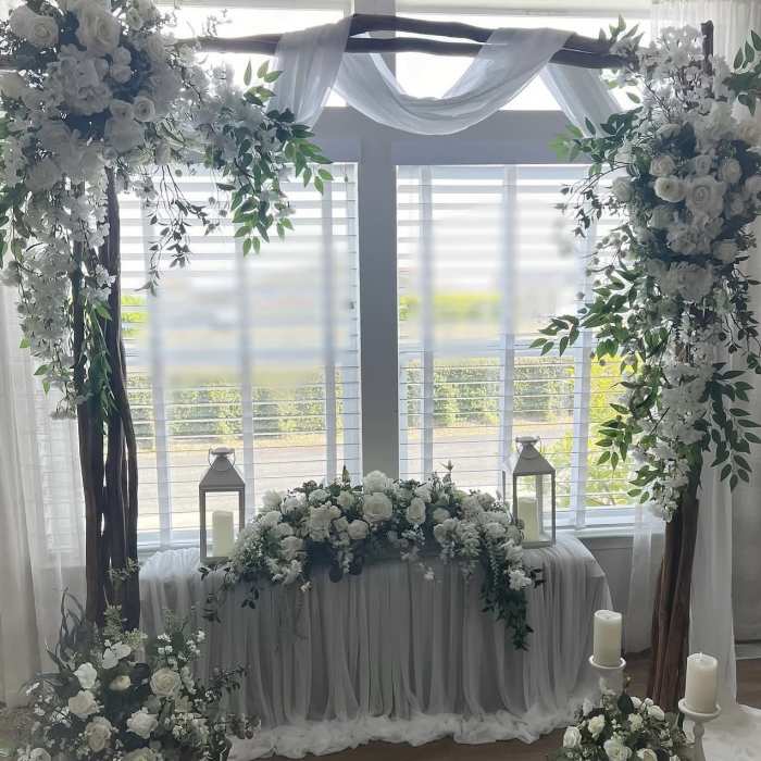 White and soft green Wedding package