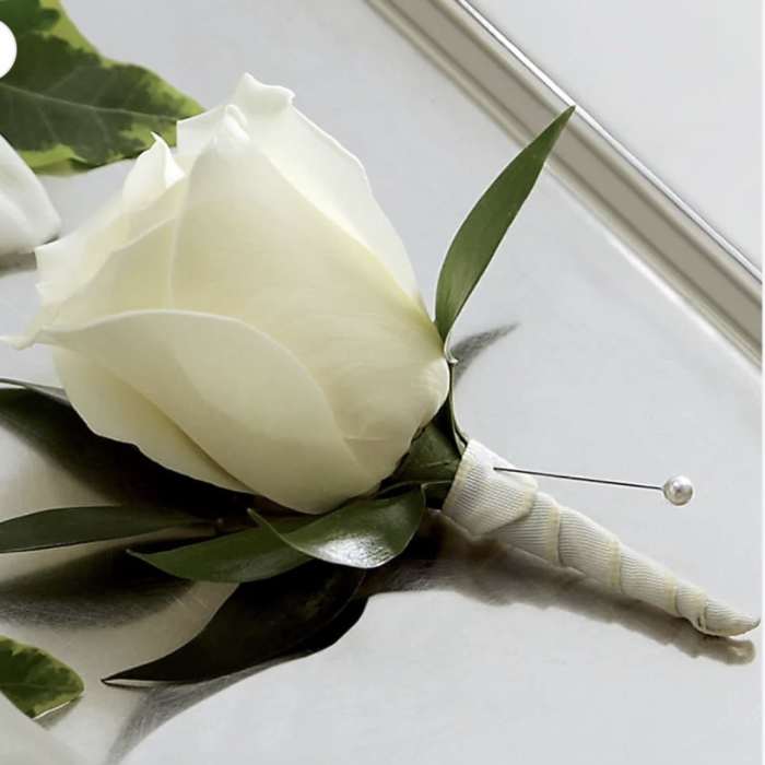 White Rose Boutonniere