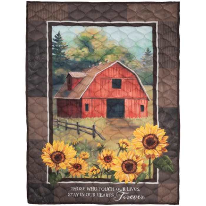 Tapestry Quilt Barn with Sunflowers