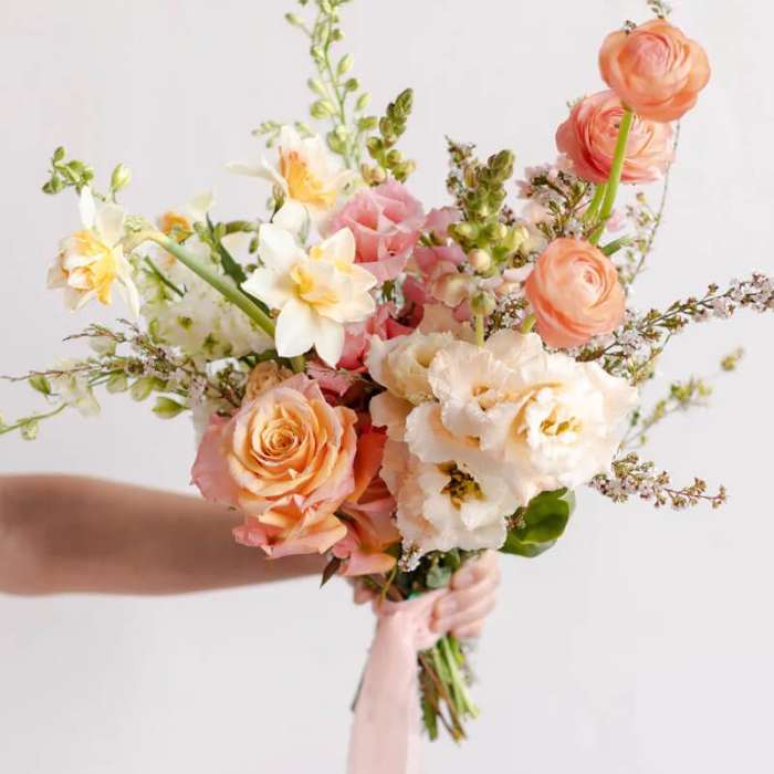 Summer Wedding Mixed Flower Bouquet
