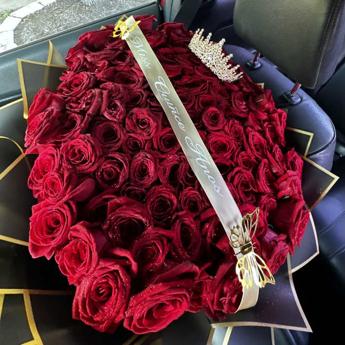 100 glitter roses
