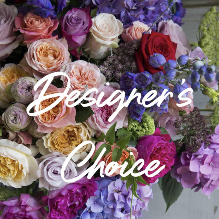 Mixed bouquet of roses and hydrangeas in pink, purple, and white