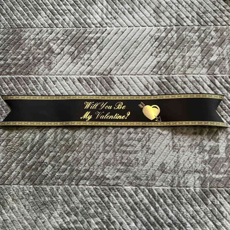 Will You Be My Valentine? Ribbon - Black Color
