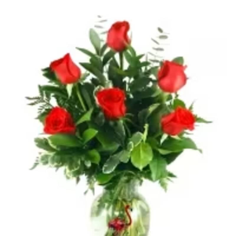 1/2 DOZEN RED ROSES
