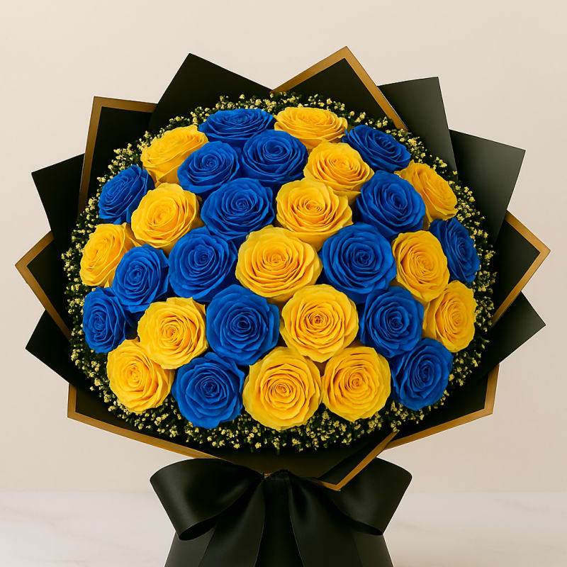 Ramo Azul Marino y Amarillo by Latin Lady Luxe