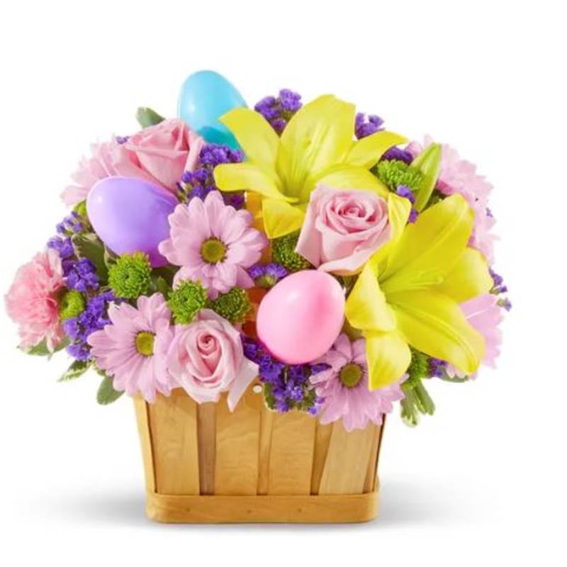 Easter Egg Floral Basket