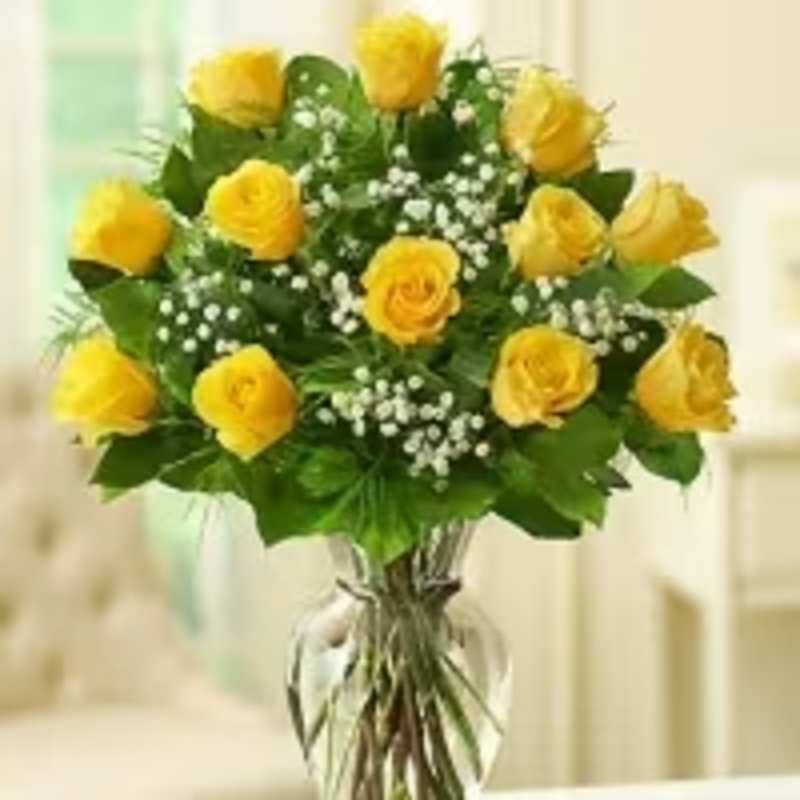 Sunny Dozen Yellow Roses