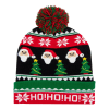 Christmas knit beanie with pom-pom and Santa pattern