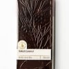 Bar of dark chocolate in a clear wrapper labeled salted caramel