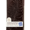 Dark chocolate bar in clear wrapper with a fern design and label