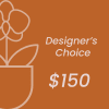 Orange designer's choice gift card with $150 text