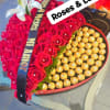 Diseno en forma de corazon con chocolates en caja jumbo