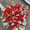 50 red roses with eucalyptus and carnation ️