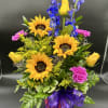 Delphenium Roses Carnation Sunflower Solidagos