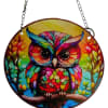 Colorful owl wall hanging with a chain hanger