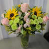 bright and cheerful look combined with soft elegance.
