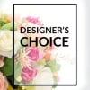 Designer’s Choice floral arrangement with pink and white roses