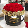 unidad de 24 rosas rojas y 14 rosas de oro