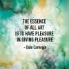 Abstract teal and gold quote print with black text