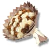 Bouquet of cream and brown roses wrapped in tan paper with a ribbon