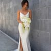 This stunning cascading bridal bouquet is designed for a modern bride who