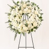 Pure and peaceful arranged, the Heavenly Grace Wreath offers a timeless expression