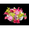 Mixed bouquet of pink, purple, and white flowers