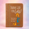 Brown book with the text "Thank God for Cats!" on the cover