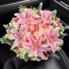 50 count with Mix Bloom Rim . Topped with lilies 