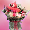 Large bouquet of artificial flowers in Korean style, with artificial flowers and