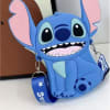 Blue Stitch-shaped bag with a shoulder strap