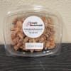 Container of candied almonds with a branded label
