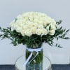 100 Premium roses in a glass vase