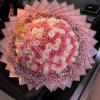 A breathtaking harmony of 100 premium roses in soft pink and pure
